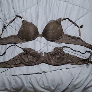 2 lace black bras